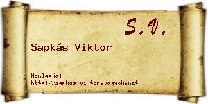 Sapkás Viktor névjegykártya